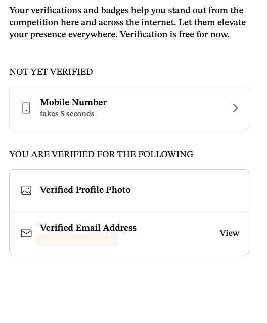 The verification screen inside a SeniorMatch account, explaining the selfie-video check.